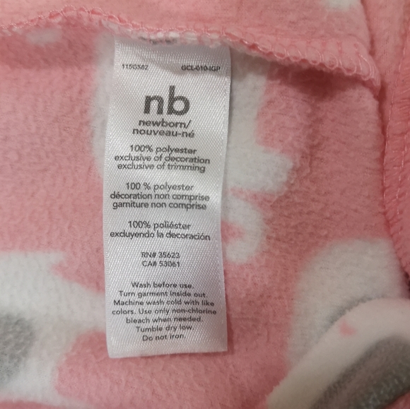 🐘 Carter's Fleece Onesie; Newborn - Picture 2 of 4